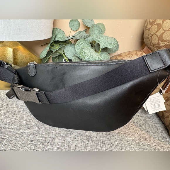 $239 COACH Warren Belt Bag In Signature canvas Charcoal Black F78777 - Picture 4 of 8